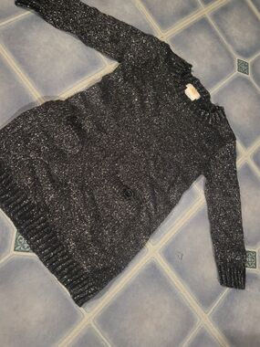 Joe Fresh Sparkle Black Crewneck Knit Dress